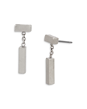 Allsaints Bar Drop Earrings In Silver
