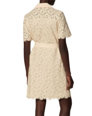 Sandro Adrienne Lace Dress With Tie Belt | Bloomingdale's Women
