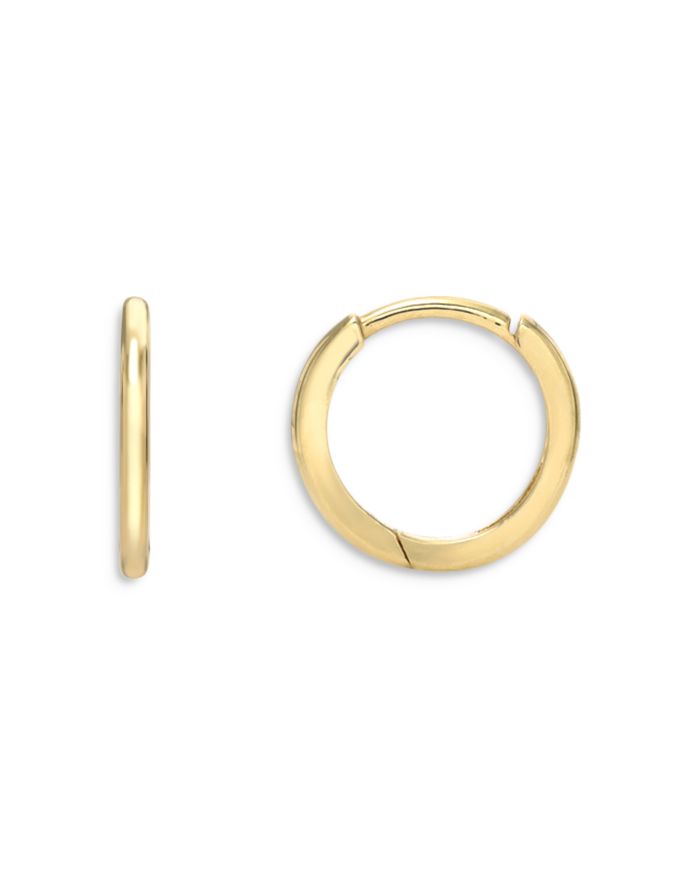 14K Yellow Gold Huggie Hoop Earrings