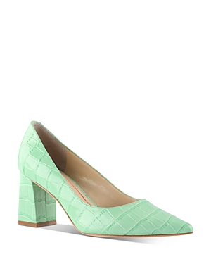 Marc Fisher Ltd Women's Zala Pointed Toe Pumps In Light Green Croc Embossed Leather