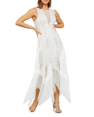bcbgmaxazria evening long crossover dress Selene Gown French Grey / 0