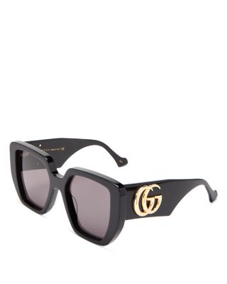  Gucci Women's Rectangular Sunglasses, Shiny Black, One Size :  Clothing, Shoes & Jewelry