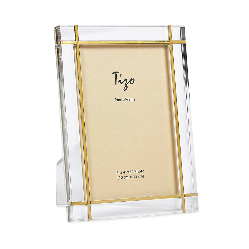 Tizo Lucite And Gold Metal Inlay Frame - 5" X 7" In Lucite/gold