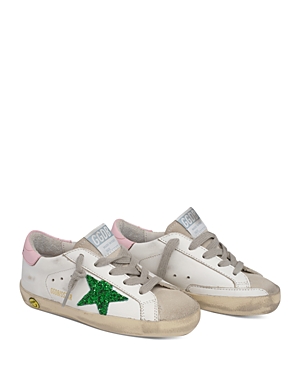 Shop Golden Goose Deluxe Brand Unisex Super-star Low Top Sneakers - Baby, Toddler In White/emer