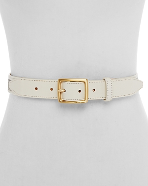 Rag & Bone Watch Leather Belt In Antique White