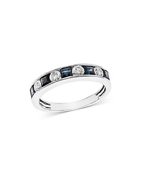 Bloomingdale's - Sapphire & Diamond Channel Band in 14K White Gold - 100% Exclusive