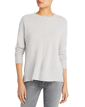 C By Bloomingdale's High/low Cashmere Crewneck Sweater - 100% Exclusive In Light Gray