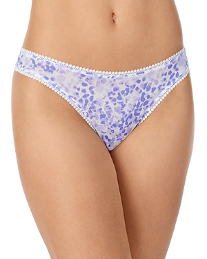 On Gossamer Printed Mesh Hip G Thong In Soft Spot