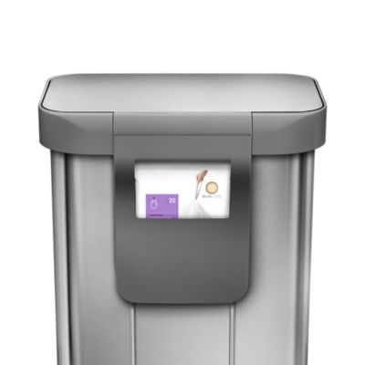 55 Liter Rectangular Kitchen Trash Can with Liner Pocket