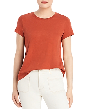 Lafayette 148 Modern Crewneck Tee In Chili Red