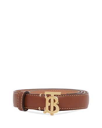 Burberry Monogram Motif Topstitched Leather Belt | Bloomingdale's