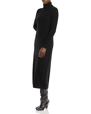 C By Bloomingdale's Turtleneck Cashmere Midi Dress - 100% Exclusive In Black