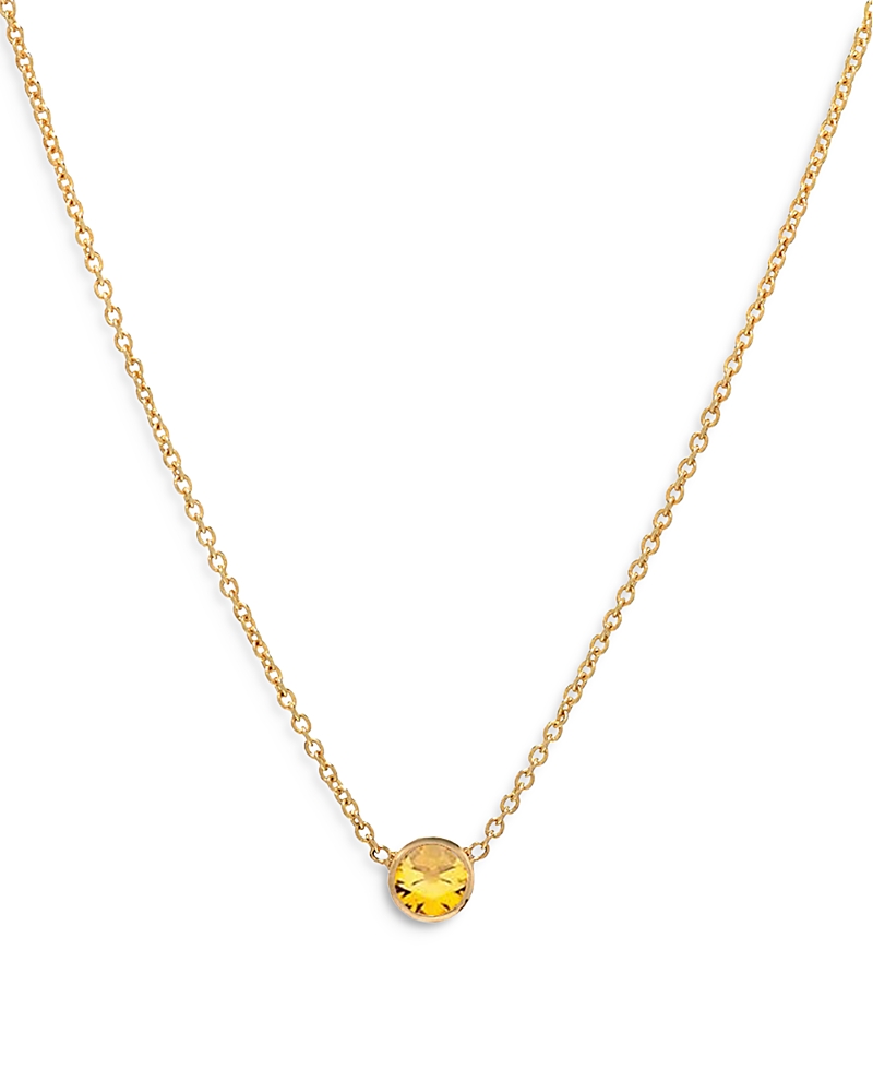 Zoe Lev 14K Yellow Gold Topaz Birthstone Solitaire Pendant Necklace, 16