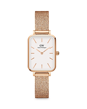 Daniel Wellington Quadro Pressed Evergold 20x26mm In White/rose Gold