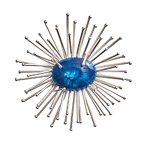 Shop Kim Seybert Flare Napkin Rings, Set Of 4 In Cobalt/silver