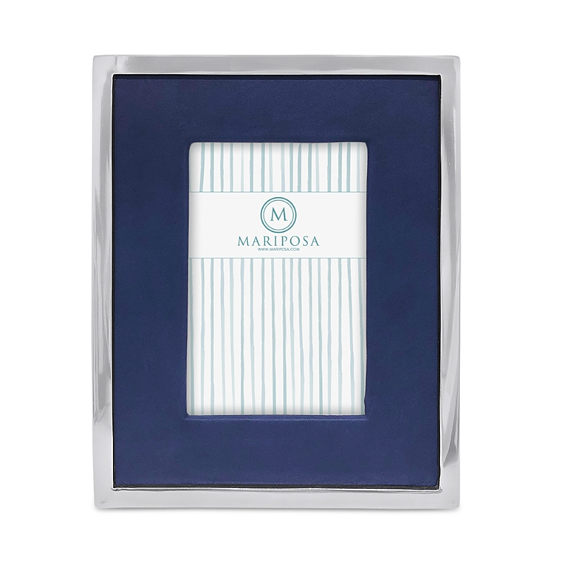 Mariposa Leather with Metal Border Frame, 4 x 6