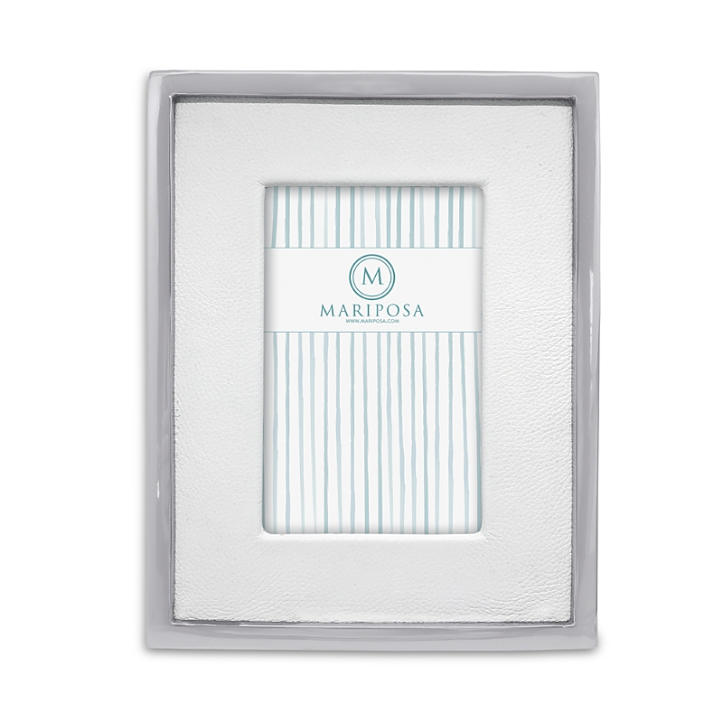 Mariposa Leather with Metal Border Frame, 4 x 6