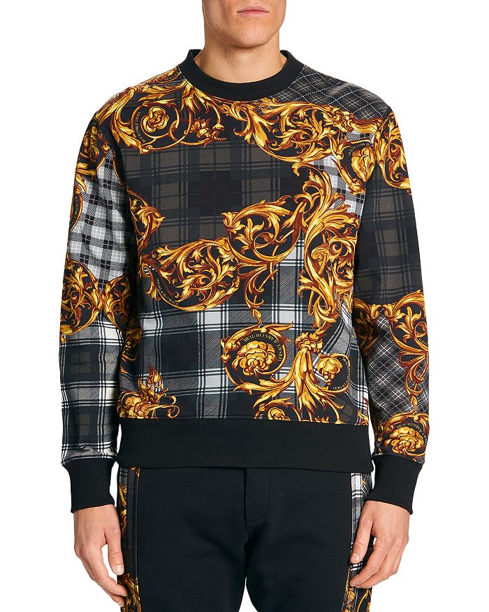 Versace Jeans Couture Tartan Baroque Print Sweatshirt | Bloomingdale's