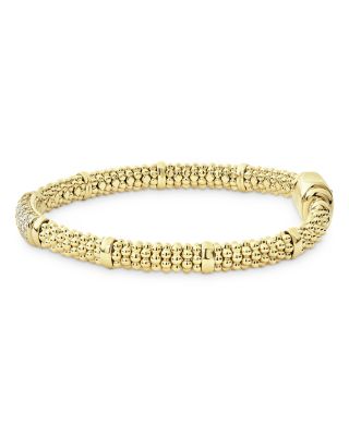 18K Yellow Gold Caviar Bracelet with Diamonds - Exclusive 