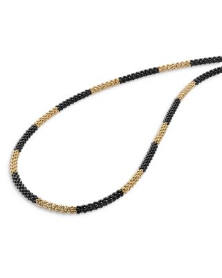 Ceramic & 18K Yellow Gold Black Caviar Necklace, 16" - Exclusive