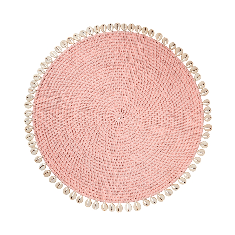 Mode Living Capiz Woven Placemats, Set Of 4 In Cotton Candy Pink
