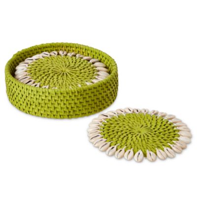 Mode Living Capiz Woven Coasters, Set of 4