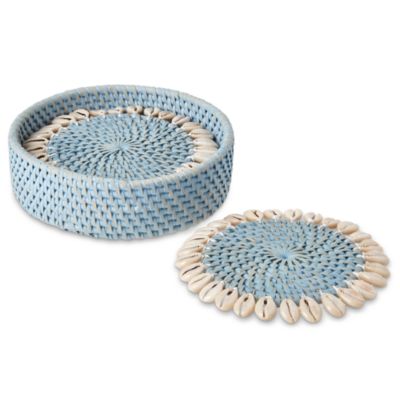 Mode Living Capiz Woven Coasters, Set of 4