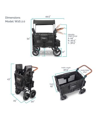 W2 Luxe Double Stroller Wagon, 2 Seater