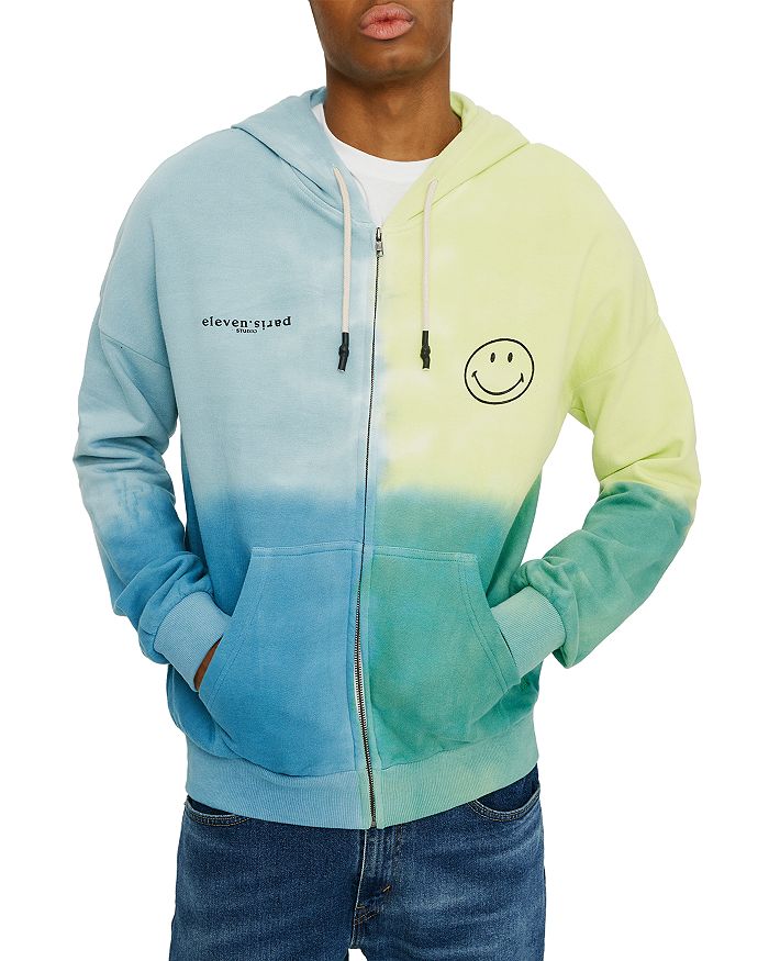Eleven Paris Color Block Smiley Zip Hoodie Bloomingdale's