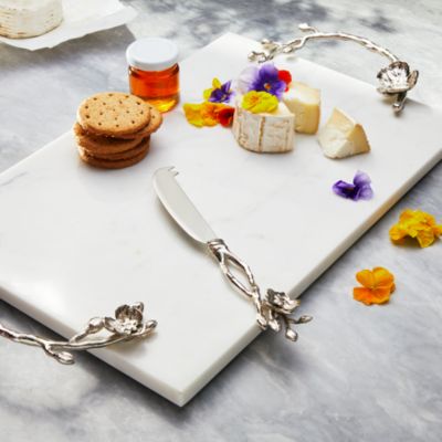 White Orchid Cheese Board with Knife