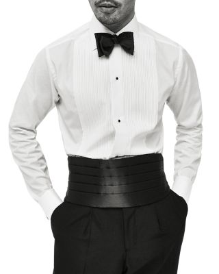 Contemporary Fit Pleated Bib Tuxedo Shirt