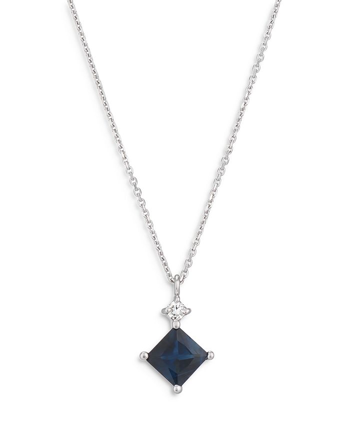 Princess cut sapphire outlet necklace