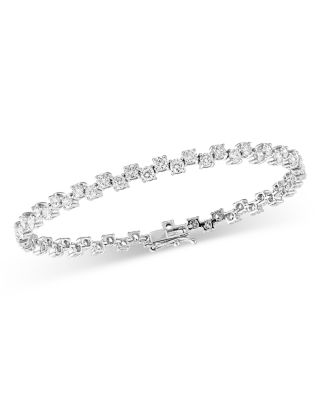 Bloomingdale's Fine Collection - Diamond Lattice Tennis Bracelet in 14K White Gold, 5.0 ct. t.w. - Exclusive