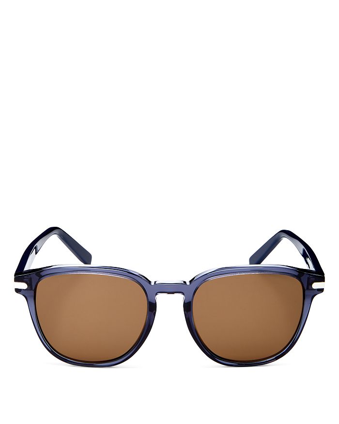 Ferragamo Men's Timeless Collection Square Sunglasses, 53mm In Navy Blue/brown