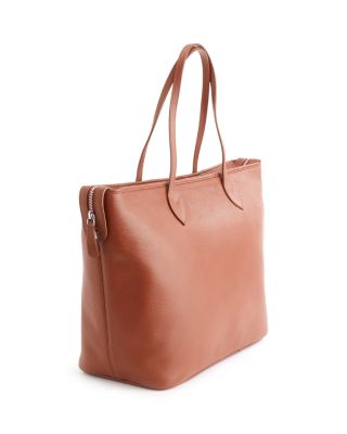 Pebble Grain Leather Wide Tote
