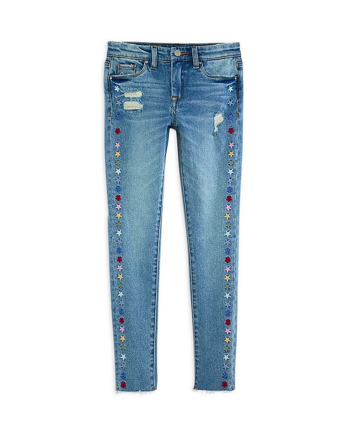 BLANKNYC Girls' Mid Rise Star Embroidery Skinny Jeans - Big Kid ...