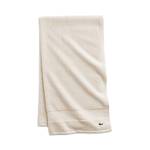 Lacoste Heritage Antimicrobial Bath Sheet In Chalk