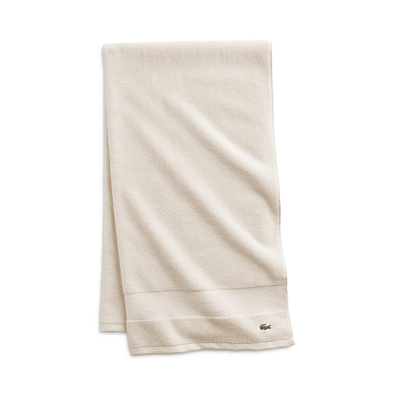 Shop Lacoste Heritage Antimicrobial Bath Sheet In Chalk