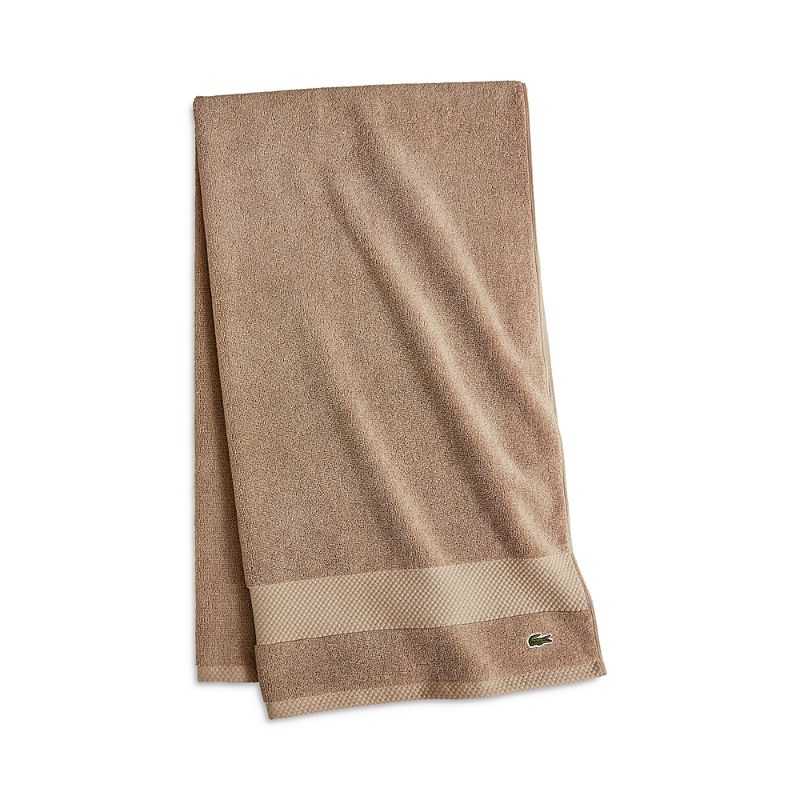 Lacoste Heritage Antimicrobial Bath Sheet In Sand