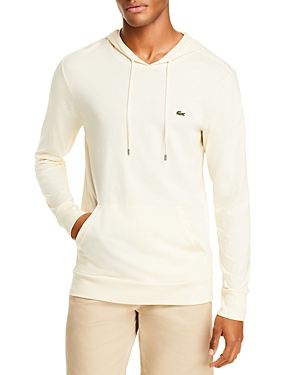 Lacoste Jersey Long-sleeve Hooded Tee In Nature