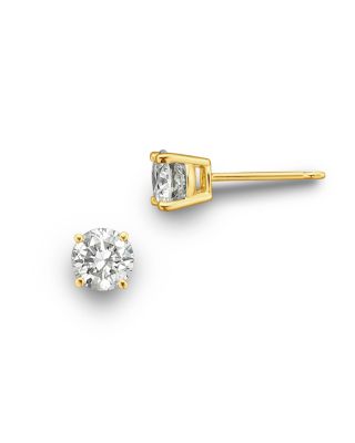 Bloomingdale's Fine Collection - Traditional Four Prong Round Diamond Stud Earring in 14K White Gold, 1.50-2.0 tcw