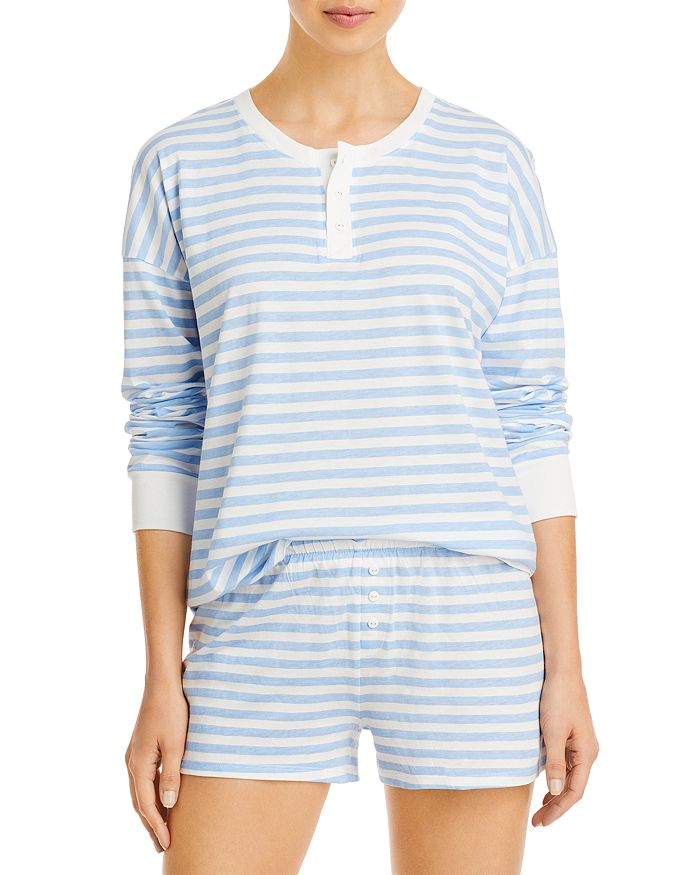 Candy-Stripe Pajama Bottoms - Riviera Blue Stripe
