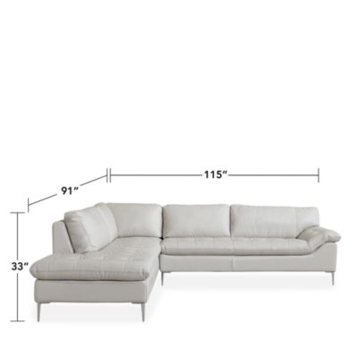 Corsica 2-Piece Leather Sectional