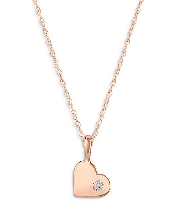 Bloomingdale's - Diamond Heart Pendant Necklace in 14K Rose Gold, 0.03 ct. t.w. - 100% Exclusive