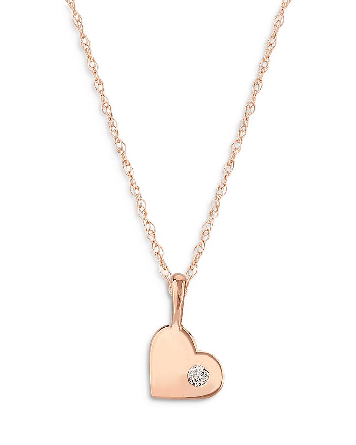 Bloomingdale's - Diamond Heart Pendant Necklace in 14K Gold, 0.03 ct. t.w. - 100% Exclusive