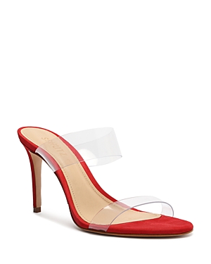 Schutz Women's Ariella Clear Strap High-heel Slide Sandals In Transparent/red