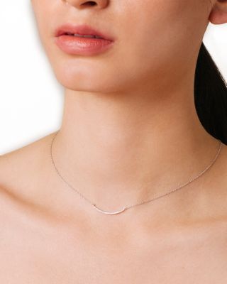 Diamond Pav&eacute; Curve Pendant Necklace, 17"