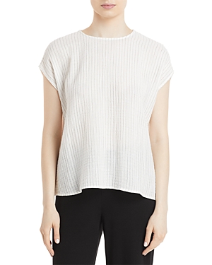 EILEEN FISHER STRIPED BOXY TOP,F1WPH-T5732M