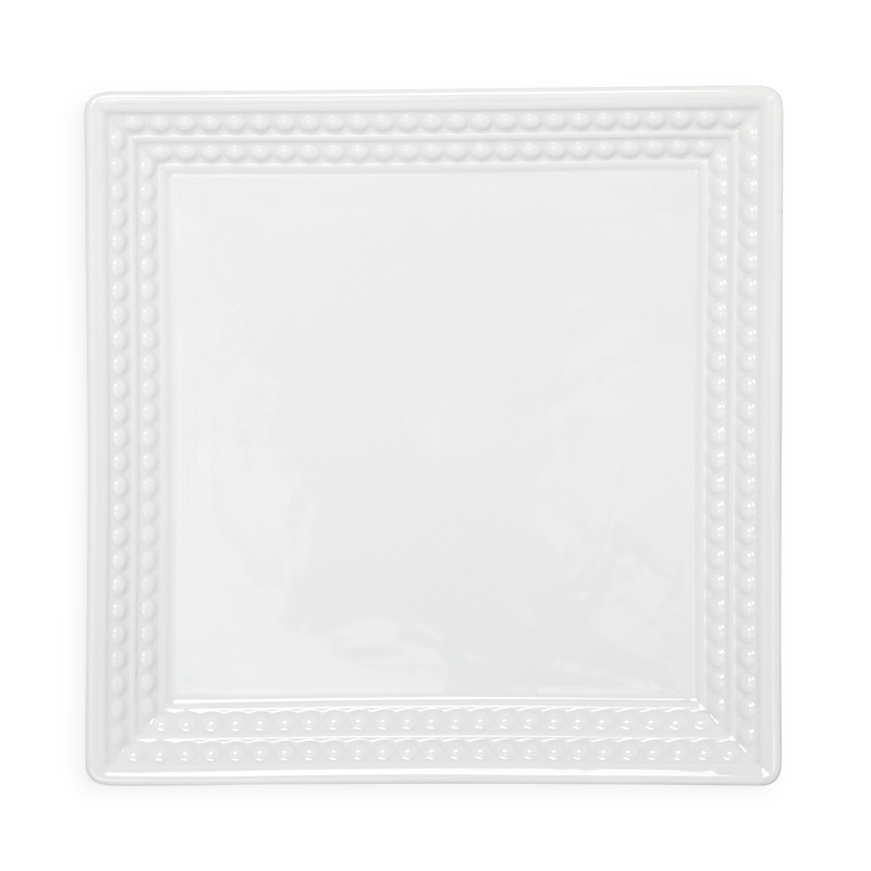 L'objet Perlee White 8 Square Tray In White