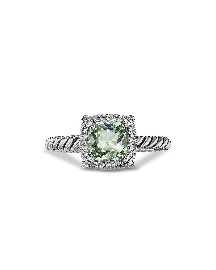 David Yurman - Sterling Silver Petite Chatelaine&reg; Ring with Prasiolite & Diamonds - 100% Exclusive
